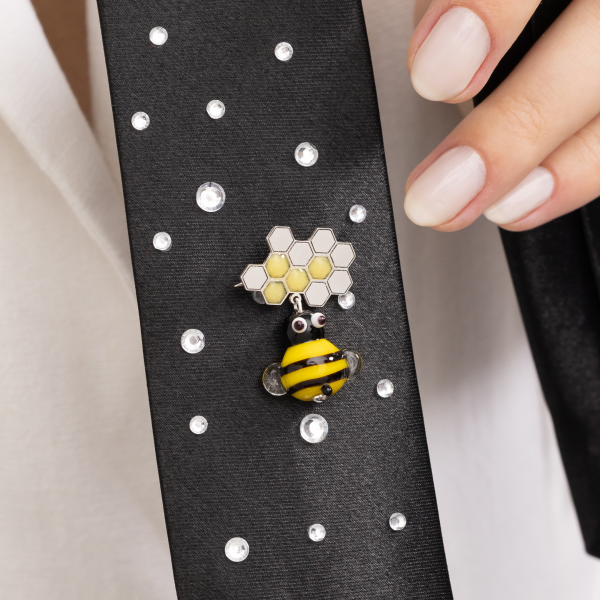 Broche em Prata 925 Abelha em Murano